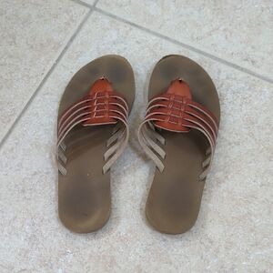 Cobian Women's Tan and Red Sandals